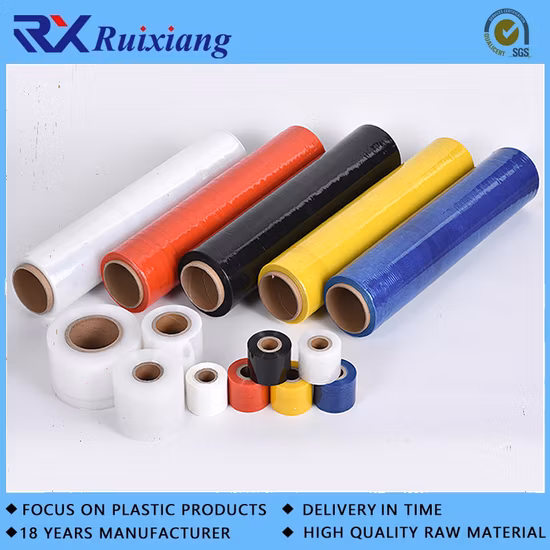 Kundenspezifisches Tablett aus LLDPE-Kunststofffolie, durchsichtig, Jumbo-Mini-Palettenfolie, Stretchfolie, Rolle, Stretchfolie